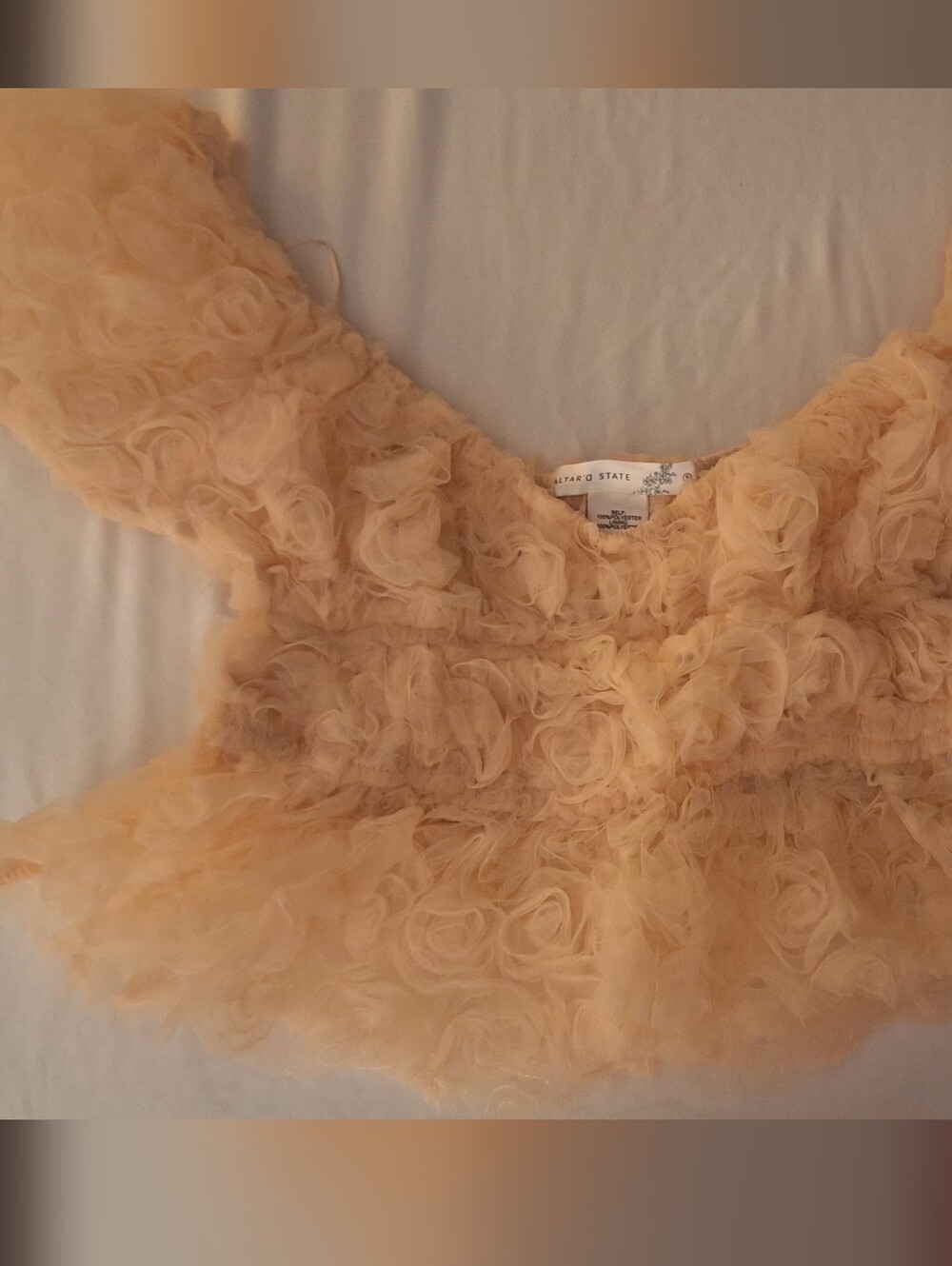 Altar'd State Blush Pink Ruffle Peplum Blouse - Picture 3 of 5